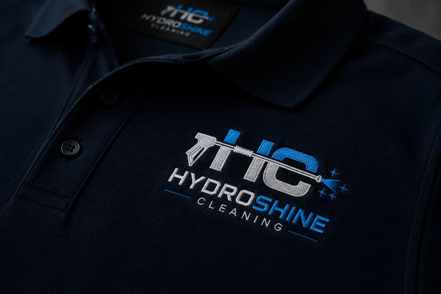 HydroShine Cleaning branded team polo